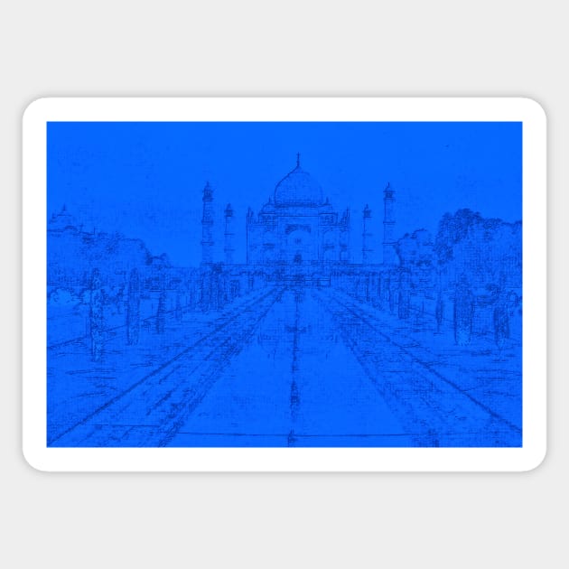 Taj Mahal blue Sticker by QualitySolution